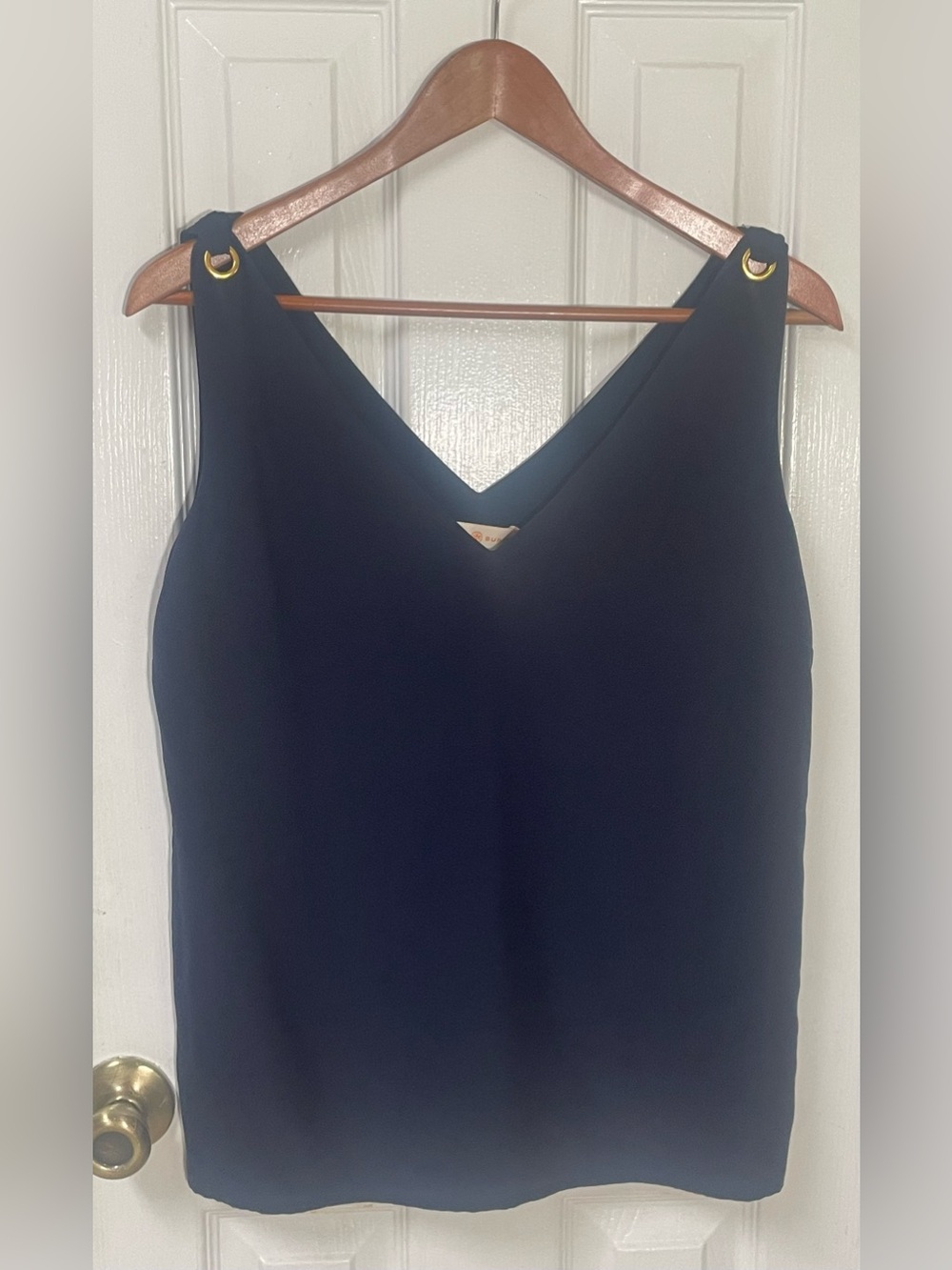 Tory Burch Blouse Top Silk 2 NWT New Lined Navy Sleeveless Designer Retail $298 - Picture 2 of 14